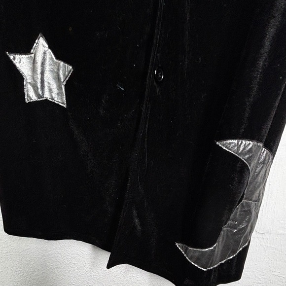 Pottery Barn Kids 10 Black Velvet Wizard Robe Moon Stars Celestial Costume Cloak - Picture 8 of 9